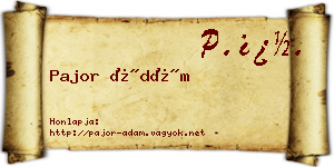 Pajor Ádám névjegykártya