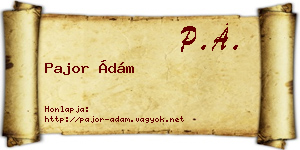 Pajor Ádám névjegykártya